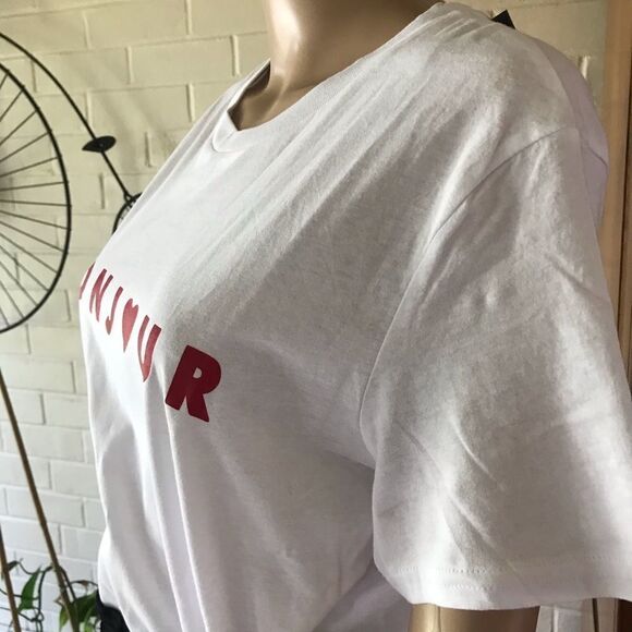 𝅺FRENCH Connection graphic t-shirt Bonjour size L juniors - Picture 2 of 6